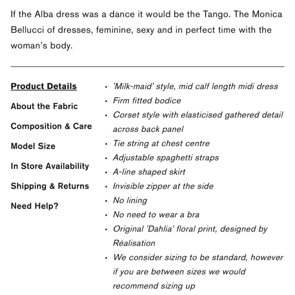 Realisation Alba Silk Floral Spaghetti Strap Midi Slip Dress Dahlia Tan - Picture 13 of 13